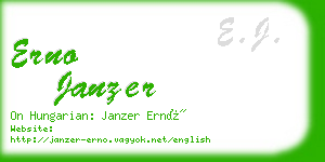 erno janzer business card